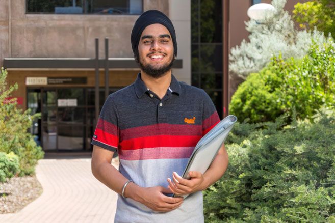 Male student on campus