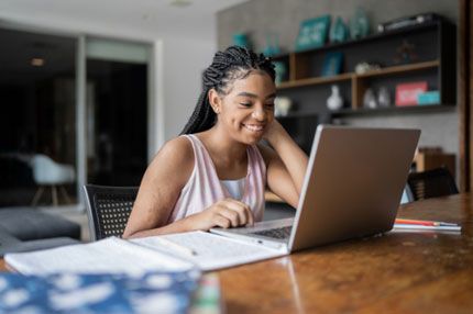 Woman using laptop working