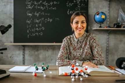 Woman working in classroom